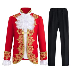 Baju Negara Eropa Red Prince Victorian Pria Dewasa