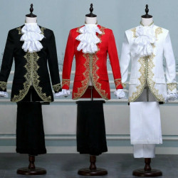Baju Negara Eropa Red Prince Victorian Pria Dewasa