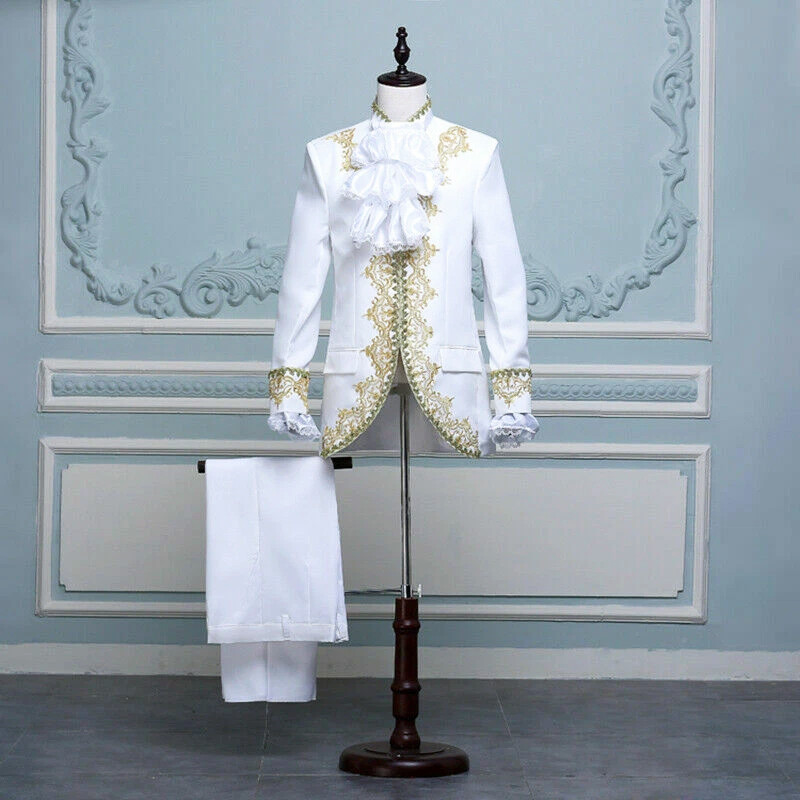 Baju Negara Eropa White Prince Victorian Pria Dewasa