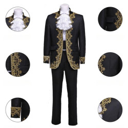 sewa jas nikah Baju Negara Eropa Black Prince Victorian Pria Dewasa