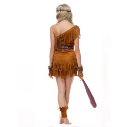 sewa kostum Baju Negara Indian Brown Native Amerika A Wanita Dewasa