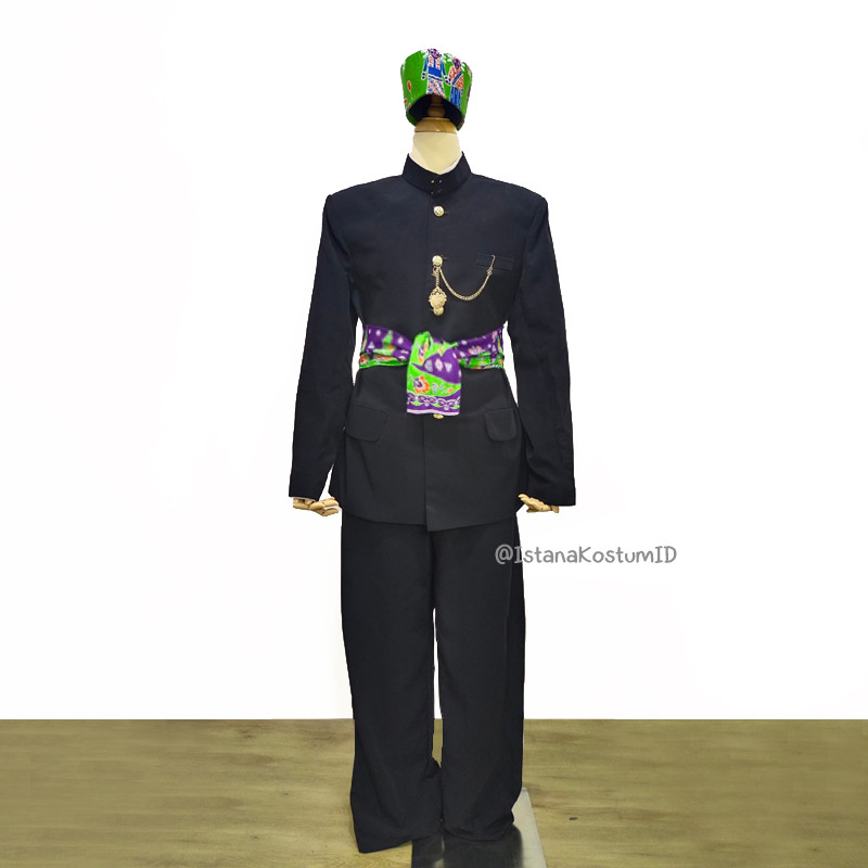 Baju Adat Betawi Abang None Green Premium Pria Dewasa