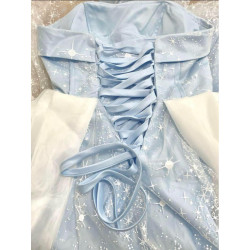Dress Princess Cinderella Blue Luxury Wanita Dewasa