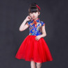 Baju Negara China Cheongsam Blue Red Girl