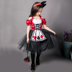 Kostum Queen of Heart Alice Wonderland Short C Girl