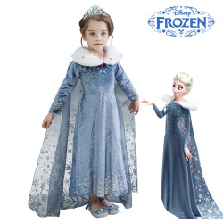 Dress Princess Elsa Frozen Furry Putri disney queen elsa sewa baju istana kostum