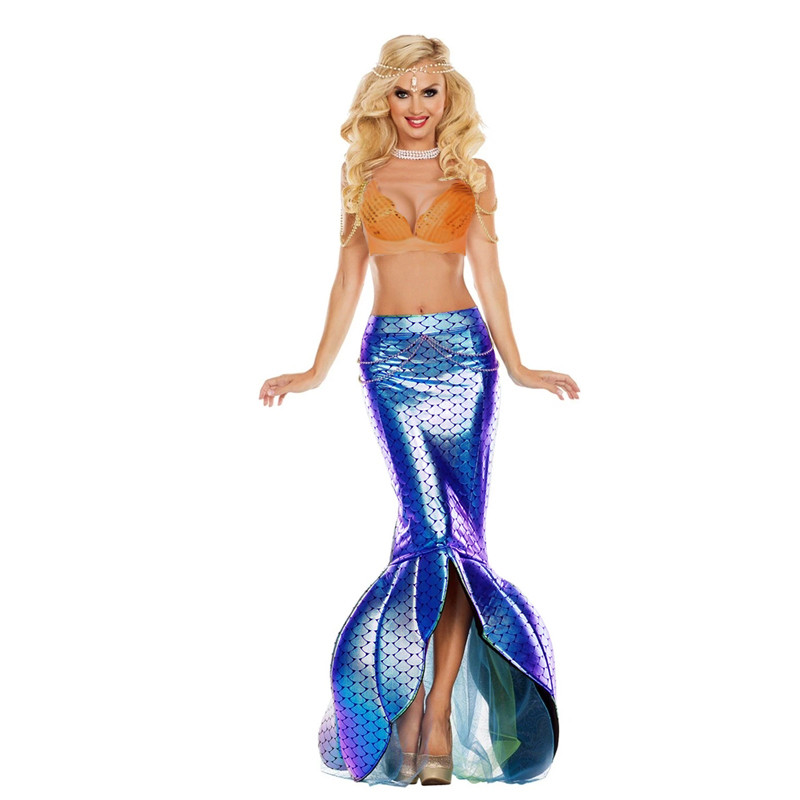 Kostum Mermaid Silver Teal Wanita Dewasa