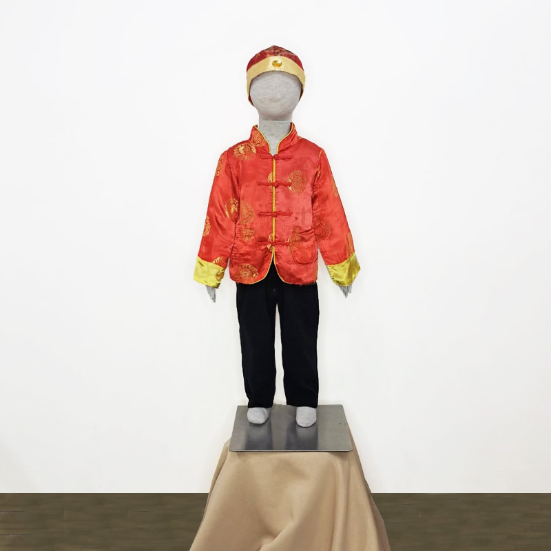 Baju Negara China Cheongsam Red Gold Boy E