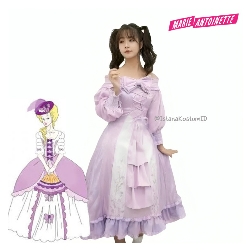 Baju Negara Eropa Marie Antoinette Noni Purple Wanita Dewasa