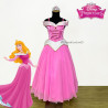 Dress Princess Aurora Pink Gold Ori Disney Resort Wanita Dewasa