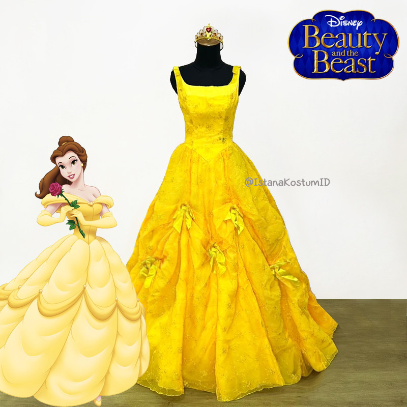 Dress Princess Belle Ribbon Luxury Wanita Dewasa