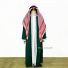 Baju Negara Arab Thawb Sultan Green White Pria Dewasa