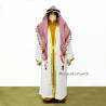 Baju Negara Arab Thawb Sultan White Gold Pria Dewasa