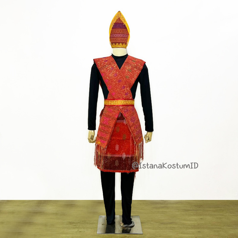 Baju Adat Batak Ulos Red Pria Dewasa