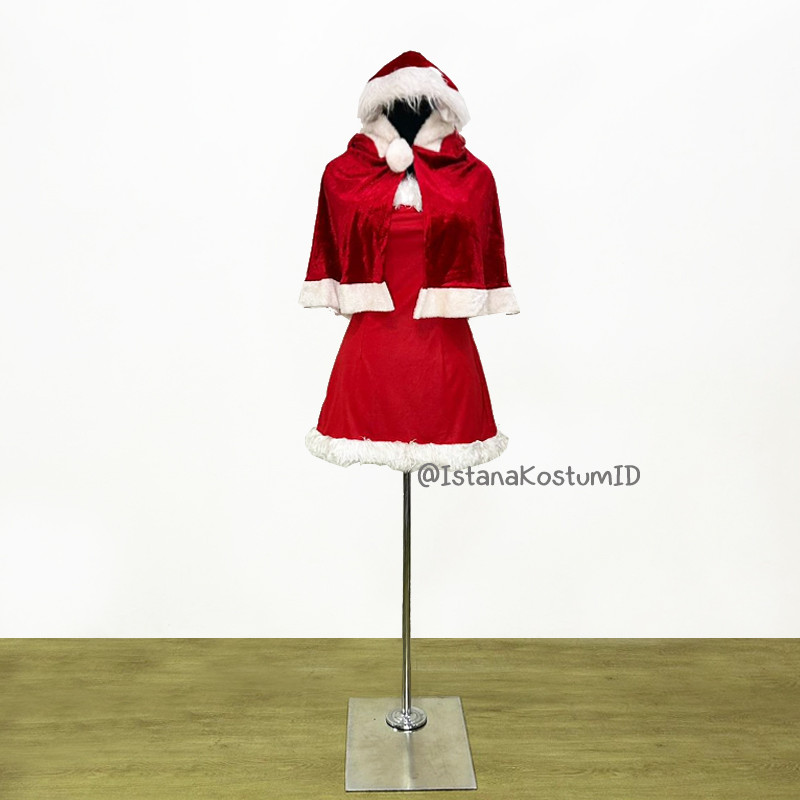 Kostum Santa Claus Red Dress G Wanita Dewasa