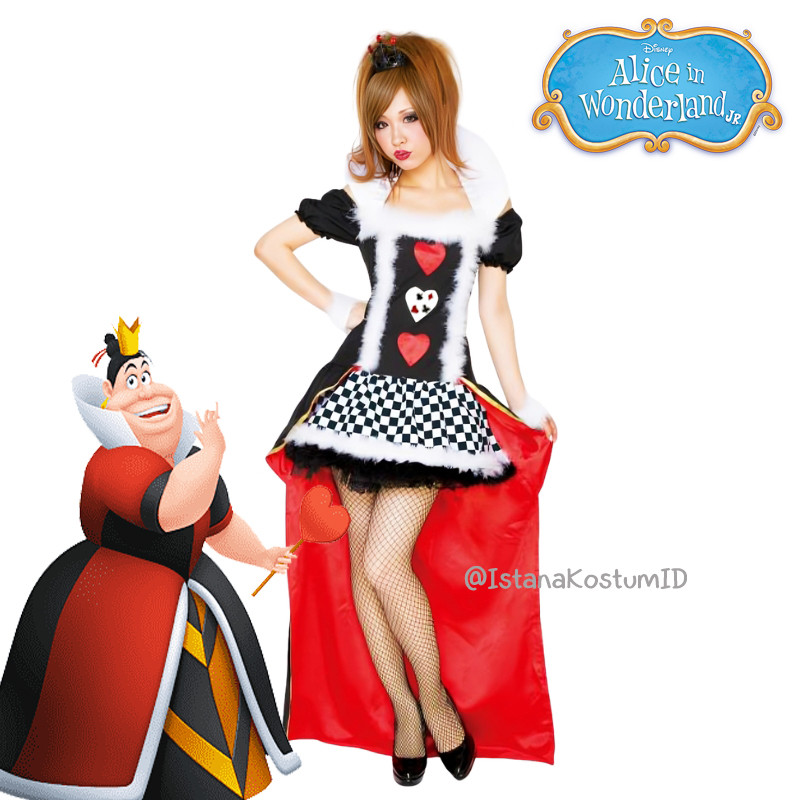 Kostum Queen of Heart Alice Wonderland B Short Wanita Dewasa