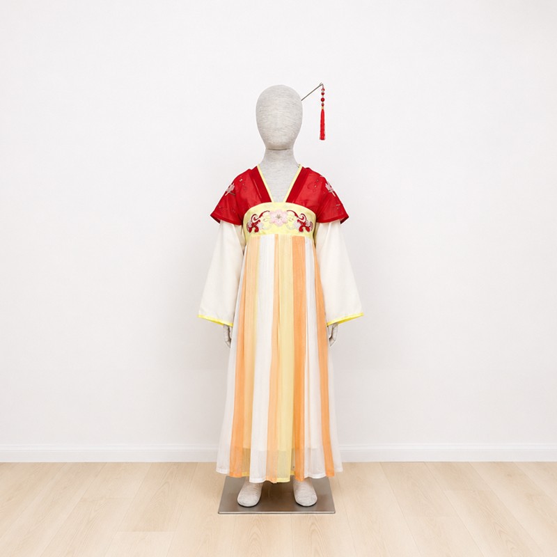 Baju Negara China Hanfu Red Beige A Girl