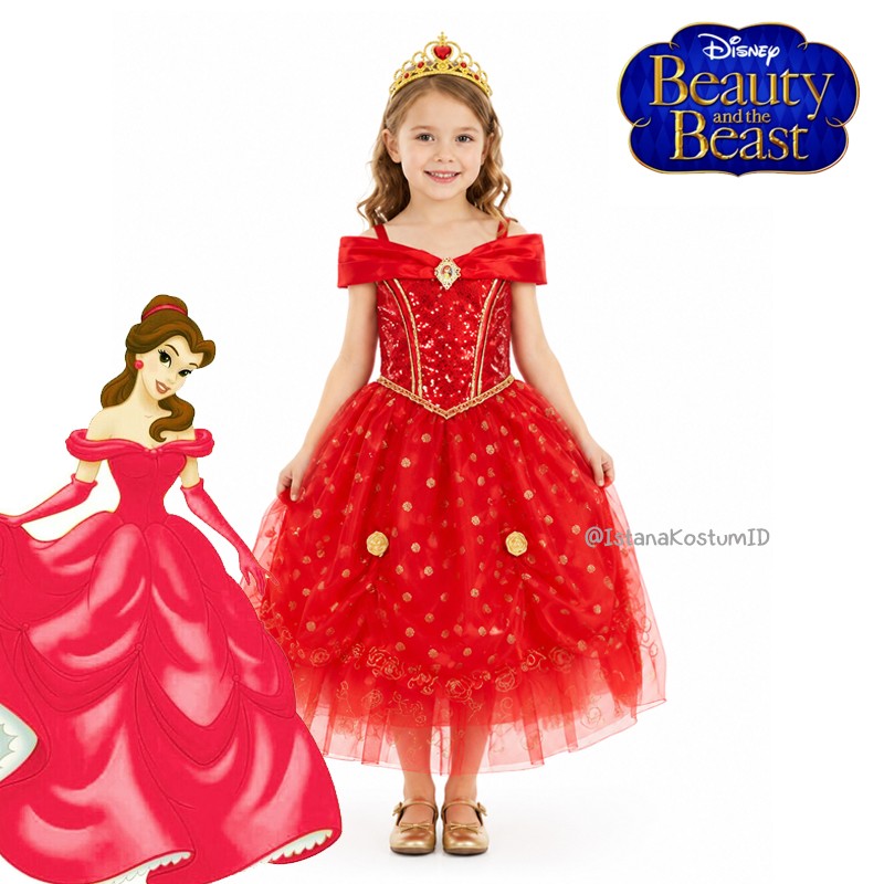 Dress Princess Belle Red Beauty and the Beast