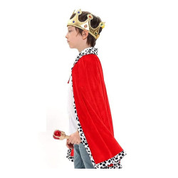 Red Cape King White Dot Jubah Raja Ratu merah dalmation princess prince sewa baju istana kostum