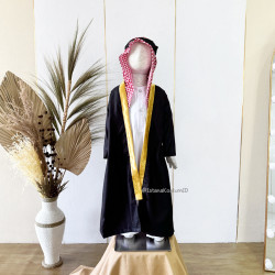 Baju Negara Arab Thawb Sultan Black White