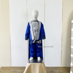 Baju Fashion Show Batik Blue Pesta Set Jubah
