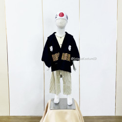 Baju Negara Kimono Black 2in1 Jepang