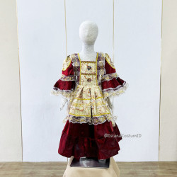 Baju Negara Old Europe Dress Princess Eropa Renaissance Red Wine