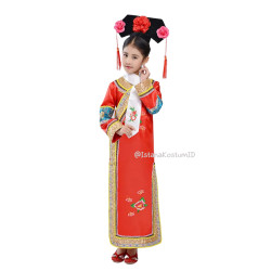 Baju Negara China Dress Princess Huan Zhu Ge Ge Red Putri Manchu