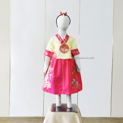 Baju Negara Korea Hanbok Yellow Pink Girl