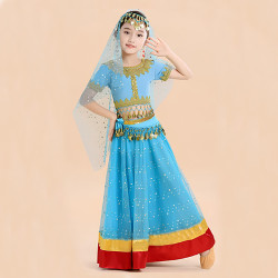 Baju Negara India Belly Dancer Blue Skirt sewa baju istana kostum