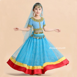 Baju Negara India Belly Dancer Blue Skirt