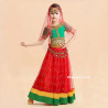 Baju Negara India Belly Dancer Green Red Skirt
