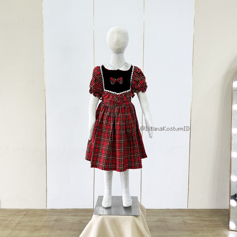 Baju Negara Scotland Tartan Dress Skotlandia